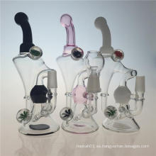 Recycler Oil Rigs Hecho a mano Hookah vidrio fumar tuberías de agua (ES-GB-353)